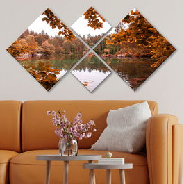 Set 4 tablouri decorative, 4MDF1951300456, MDF, Imprimat UV, Multicolor