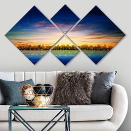 Set 4 tablouri decorative, 4MDF199335725, MDF, Imprimat UV, Multicolor