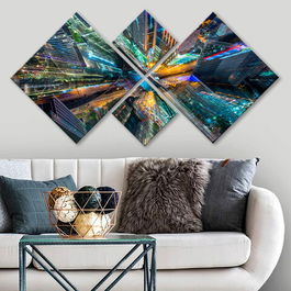 Set 4 tablouri decorative, 4MDF204457933, MDF, Imprimat UV, Multicolor