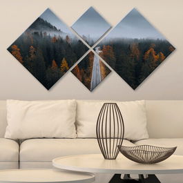 Set 4 tablouri decorative, 4MDF2092705, MDF, Imprimat UV, Multicolor
