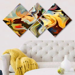 Set 4 tablouri decorative, 4MDF230711539, MDF, Imprimat UV, Multicolor