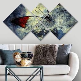Set 4 tablouri decorative, 4MDF233816548, MDF, Imprimat UV, Multicolor
