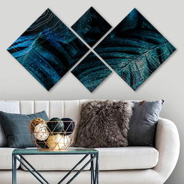 Set 4 tablouri decorative, 4MDF2338652, MDF, Imprimat UV, Multicolor