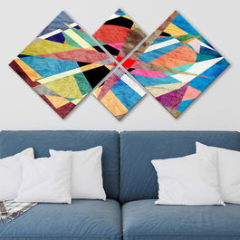 Set 4 tablouri decorative, 4MDF234625642, MDF, Imprimat UV, Multicolor
