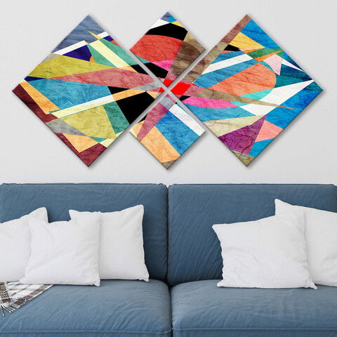 Set 4 tablouri decorative, 4MDF234625642, MDF, Imprimat UV, Multicolor