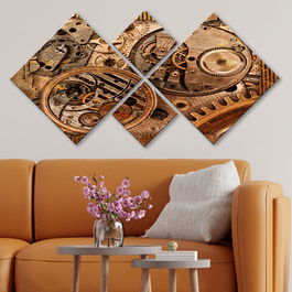 Set 4 tablouri decorative, 4MDF245256766, MDF, Imprimat UV, Multicolor