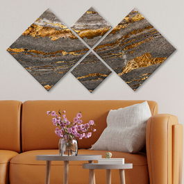 Set 4 tablouri decorative, 4MDF2524484, MDF, Imprimat UV, Multicolor