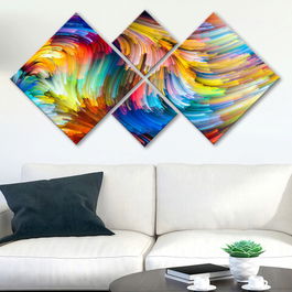 Set 4 tablouri decorative, 4MDF262592861, MDF, Imprimat UV, Multicolor