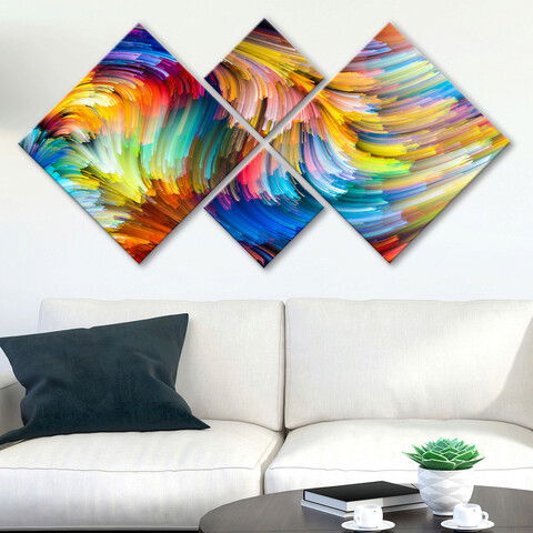 Set 4 tablouri decorative, 4MDF262592861, MDF, Imprimat UV, Multicolor