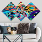 Set 4 tablouri decorative, 4MDF289202369, MDF, Imprimat UV, Multicolor