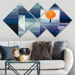 Set 4 tablouri decorative, 4MDF2988860, MDF, Imprimat UV, Multicolor
