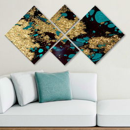 Set 4 tablouri decorative, 4MDF297812846, MDF, Imprimat UV, Multicolor