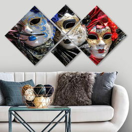 Set 4 tablouri decorative, 4MDF2998742, MDF, Imprimat UV, Multicolor