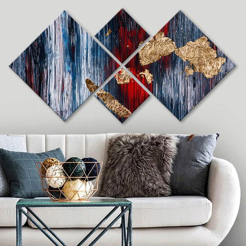 Set 4 tablouri decorative, 4MDF3418048, MDF, Imprimat UV, Multicolor