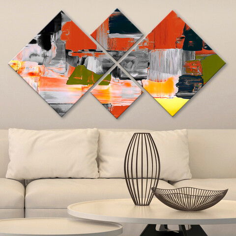 Set 4 tablouri decorative, 4MDF3418103, MDF, Imprimat UV, Multicolor