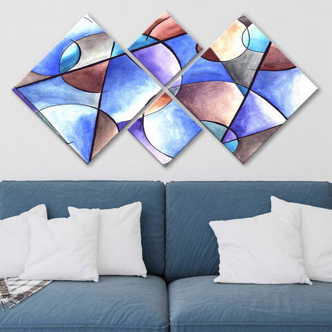 Set 4 tablouri decorative, 4MDF358059629, MDF, Imprimat UV, Multicolor