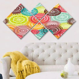 Set 4 tablouri decorative, 4MDF41557163, MDF, Imprimat UV, Multicolor