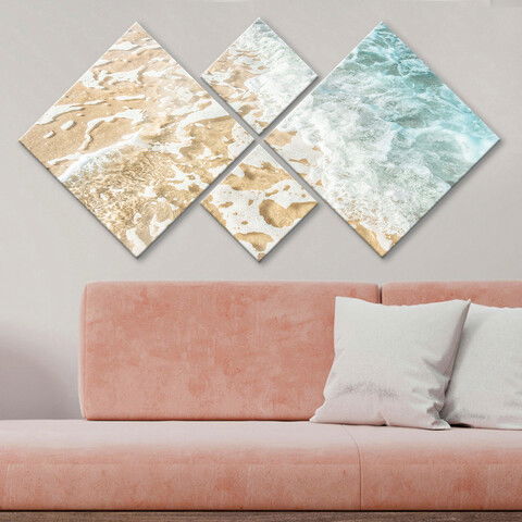 Set 4 tablouri decorative, 4MDF424710, MDF, Imprimat UV, Multicolor