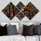 Set 4 tablouri decorative, 4MDF429224581, MDF, Imprimat UV, Multicolor