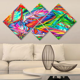 Set 4 tablouri decorative, 4MDF5466131, MDF, Imprimat UV, Multicolor
