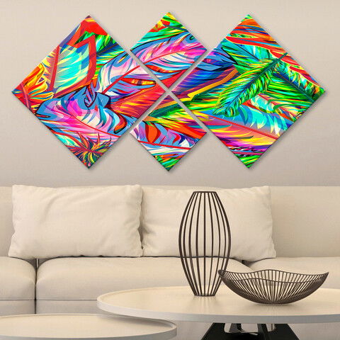Set 4 tablouri decorative, 4MDF5466131, MDF, Imprimat UV, Multicolor