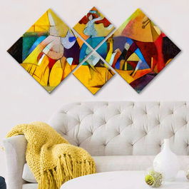 Set 4 tablouri decorative, 4MDF588081758, MDF, Imprimat UV, Multicolor