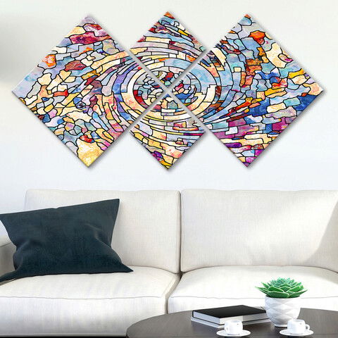Set 4 tablouri decorative, 4MDF608678174, MDF, Imprimat UV, Multicolor