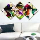 Set 4 tablouri decorative, 4MDF639270199, MDF, Imprimat UV, Multicolor