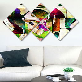 Set 4 tablouri decorative, 4MDF639270199, MDF, Imprimat UV, Multicolor