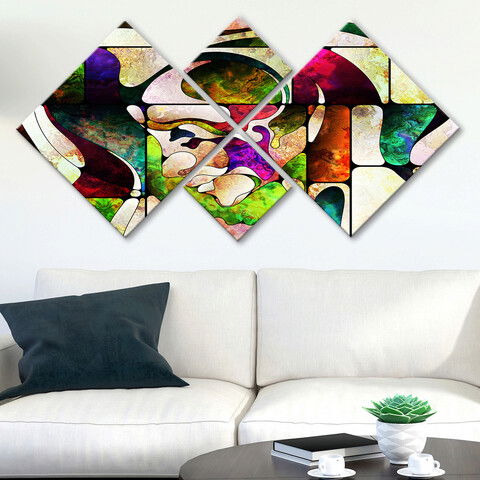 Set 4 tablouri decorative, 4MDF639270199, MDF, Imprimat UV, Multicolor