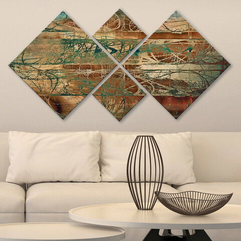 Set 4 tablouri decorative, 4MDF741797314, MDF, Imprimat UV, Multicolor