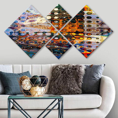 Set 4 tablouri decorative, 4MDF75628300, MDF, Imprimat UV, Multicolor