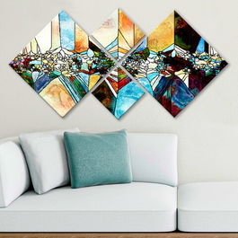 Set 4 tablouri decorative, 4MDF767216008, MDF, Imprimat UV, Multicolor