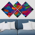 Set 4 tablouri decorative, 4MDF79077301, MDF, Imprimat UV, Multicolor