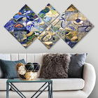 Set 4 tablouri decorative, 4MDF91270439, MDF, Imprimat UV, Multicolor