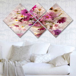 Set 4 tablouri decorative, 4MDF96047420, MDF, Imprimat UV, Multicolor