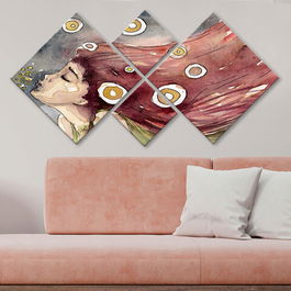 Set 4 tablouri decorative, 4MDF98584385, MDF, Imprimat UV, Multicolor