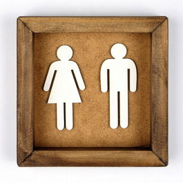 Decoratiune de perete, WC002, MDF, Lemn, Nuc