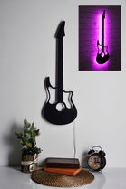 Decoratiune luminoasa LED, Guitar, MDF, 60 LED-uri, Roz