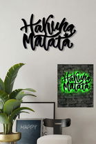 Decoratiune luminoasa LED, Hakuna Matata, MDF, 60 LED-uri, Verde