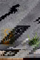 Decoratiune luminoasa LED, Wild Horse, MDF, 60 LED-uri, Galben