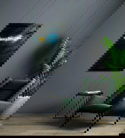 Tablou decorativ, 1371, Sticla temperata, 50 x 70 cm, Multicolor