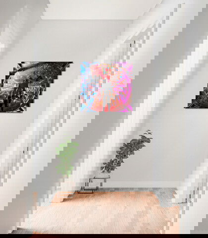 Tablou decorativ, 1254, Sticla temperata, Dimensiune: 60 x 60 cm, Multicolor