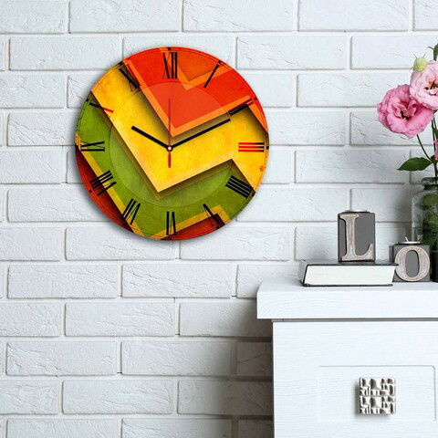 Ceas de perete, 3030MS-028, MDF, ø30 cm, Multicolor