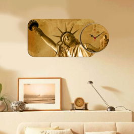 Set ceas si tablou decorativ, YMS-73, MDF , Dimensiune: 68 x 32 cm, Multicolor