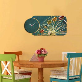 Set ceas si tablou decorativ, YMS-88, MDF , Dimensiune: 68 x 32 cm, Multicolor