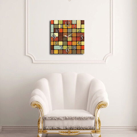 Ceas de perete, Msk-02, MDF, Dimensiune: 40 x 40 cm, Multicolor