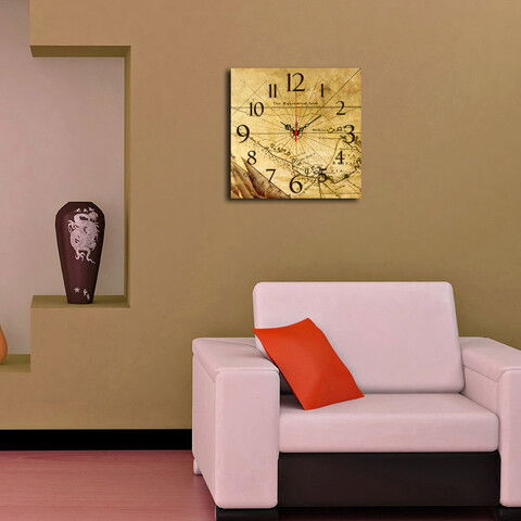 Ceas de perete, Msk-03, MDF, Dimensiune: 40 x 40 cm, Multicolor