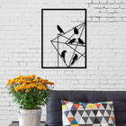 Decoratiune de perete, Birds On Wire, Metal, Dimensiune: 37 x 49 cm, Negru