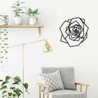 Decoratiune de perete, Wild Rose, Metal, Dimensiune: 60 x 60 cm, Negru